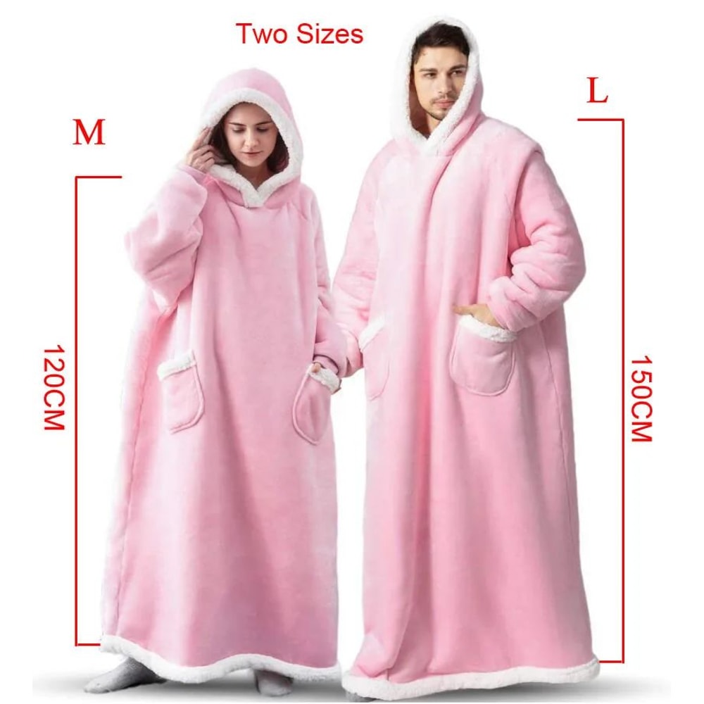 Oversized Hoodie Blanket With Sleeves Super Long Hooded Fleece TV Blanket For Cozy Winter Lounging 1
