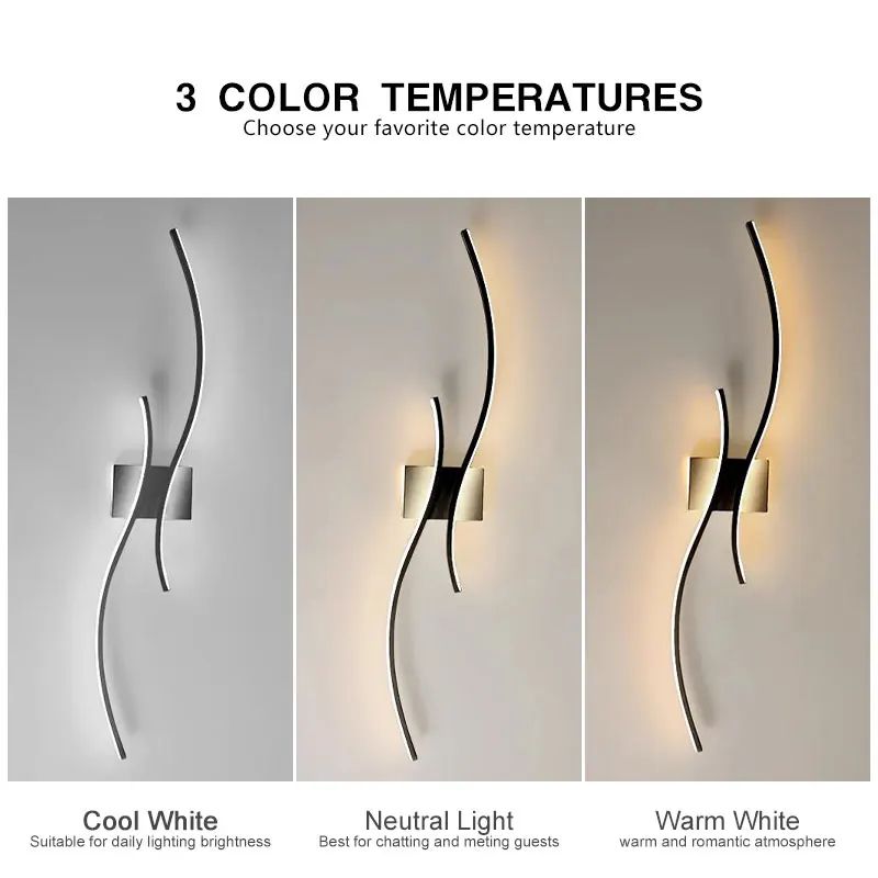 Modern LED Wall Sconce Minimalist Aluminum Indoor Wall Lighting For Bedroom Corridor 2