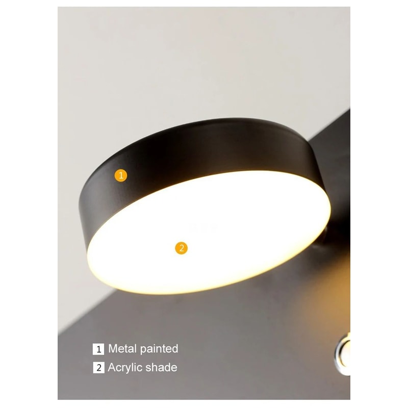 Modern LED Wall Light With USB Charging Port Bedside Reading Sconce With Switch 5