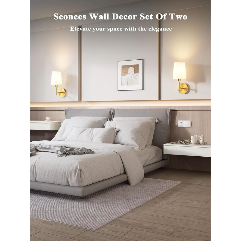 WiringFree Battery Operated Wall Sconce With 4000mAh Rechargeable Detachable Bulb Remote Dimming 1 5