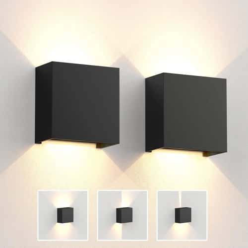 Modern 6W LED wall sconce - IP65 Up & Down modern wall lamp with Adjustable Beams (Indoor/Outdoor)