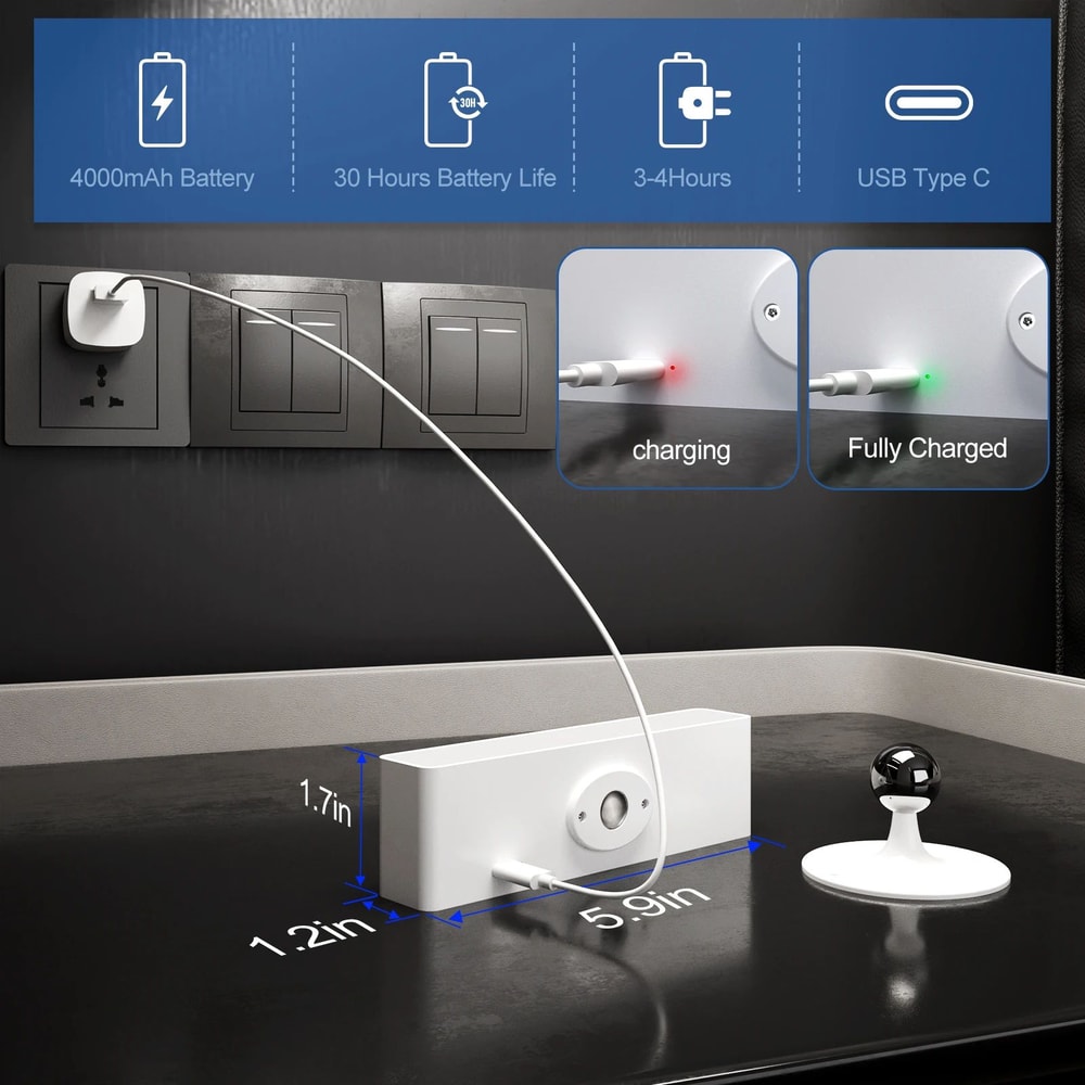 GlowFlex 360 Magnetic LED Wall Light Dimmable Rotating Wall Sconce Bedside Lamp 4