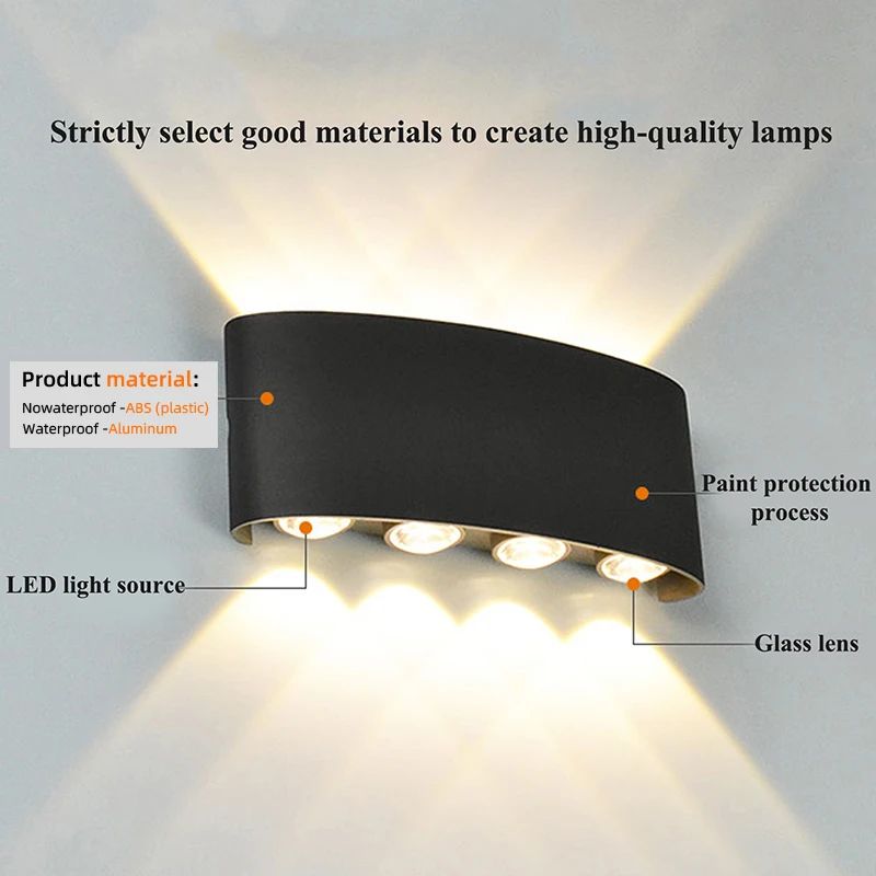 Modern LED Up Down Wall Sconce Waterproof Indoor Outdoor Accent Light 1