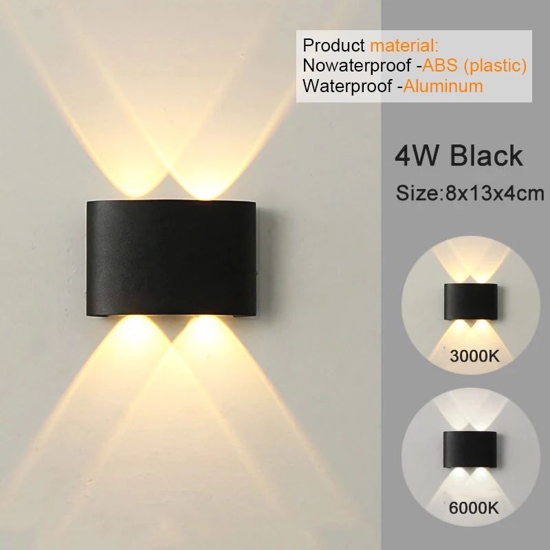 Modern LED Up Down Wall Sconce Waterproof Indoor Outdoor Accent Light 6