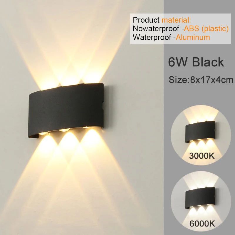 Modern LED Up Down Wall Sconce Waterproof Indoor Outdoor Accent Light 8