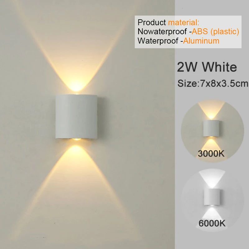 Modern LED Up Down Wall Sconce Waterproof Indoor Outdoor Accent Light 9