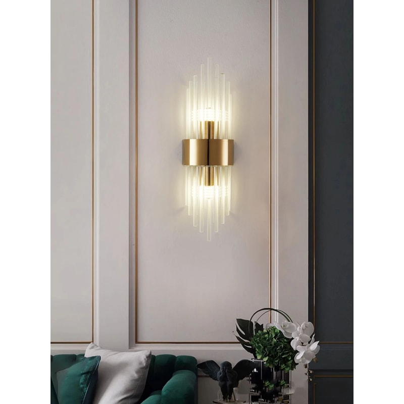 Crystal Wall Sconce In GoldBlack Stainless Steel G9 Wall Light For Bedroom Living Room 0
