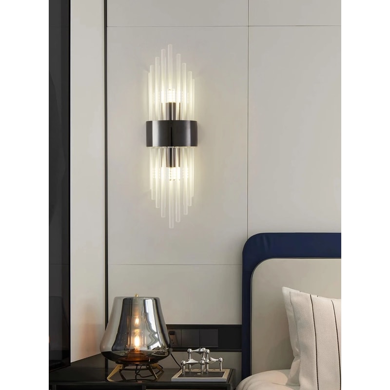 Crystal Wall Sconce In GoldBlack Stainless Steel G9 Wall Light For Bedroom Living Room 3