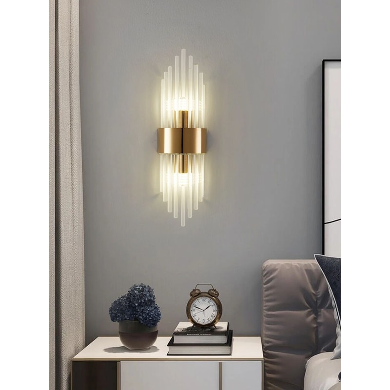 Crystal Wall Sconce In GoldBlack Stainless Steel G9 Wall Light For Bedroom Living Room 4