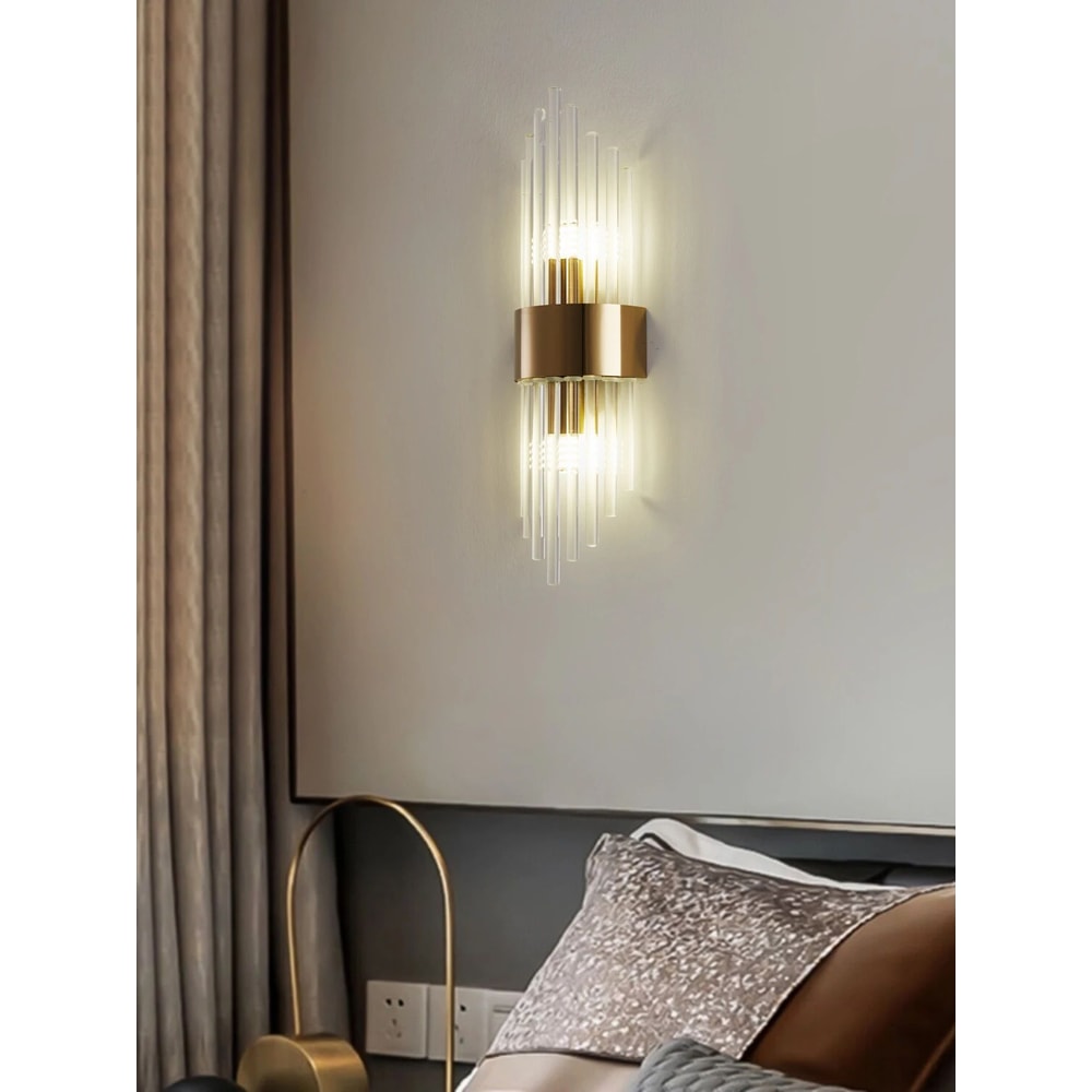 Crystal Wall Sconce In GoldBlack Stainless Steel G9 Wall Light For Bedroom Living Room 5