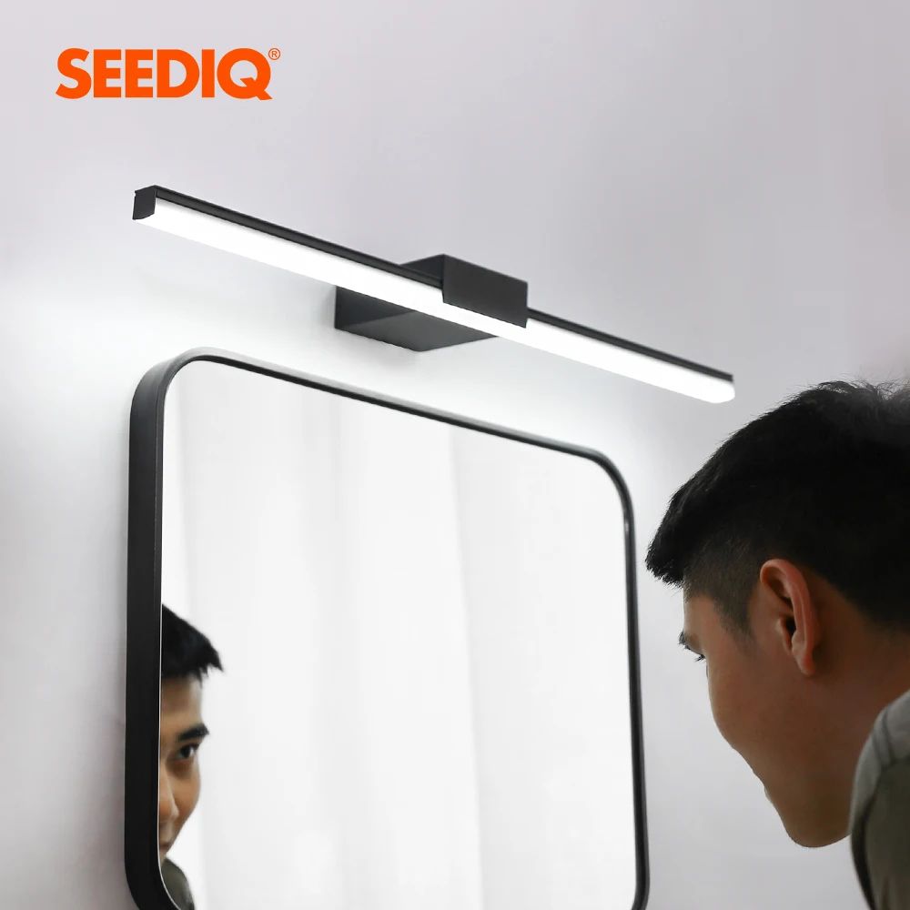 Modern Aluminum Bathroom Mirror Light Sleek LED Vanity Light Wall Sconce BlackWhite 1