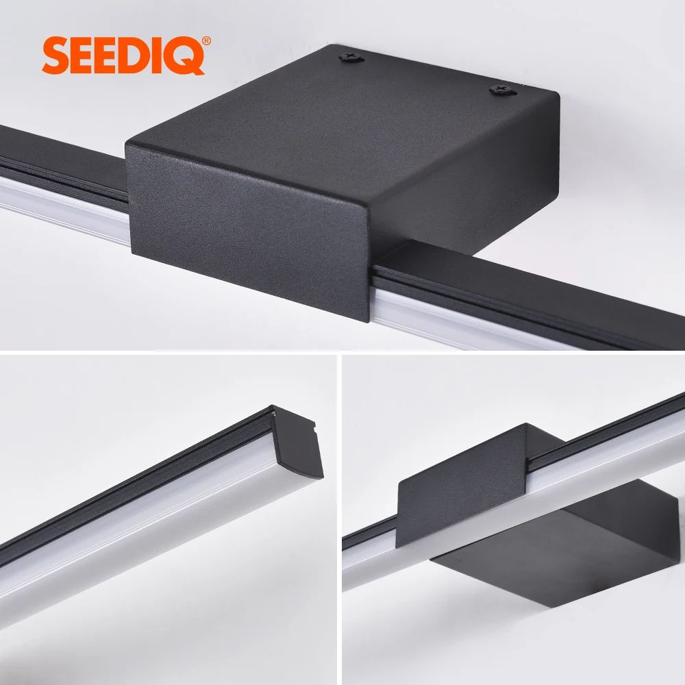 Modern Aluminum Bathroom Mirror Light Sleek LED Vanity Light Wall Sconce BlackWhite 4