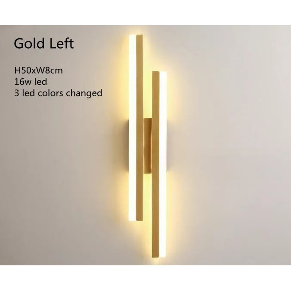 Modern CopperLine LED Wall Sconce With Acrylic Shade 3Color Bedside Hallway Wall Light 8