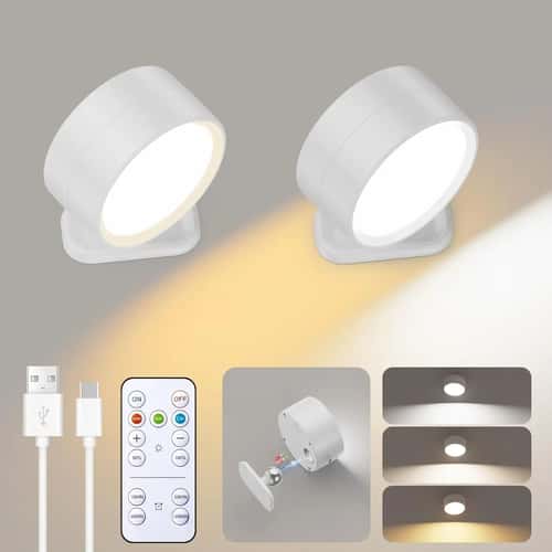 LumiFlex Magnetic Rechargeable Wall Sconce with Remote Control