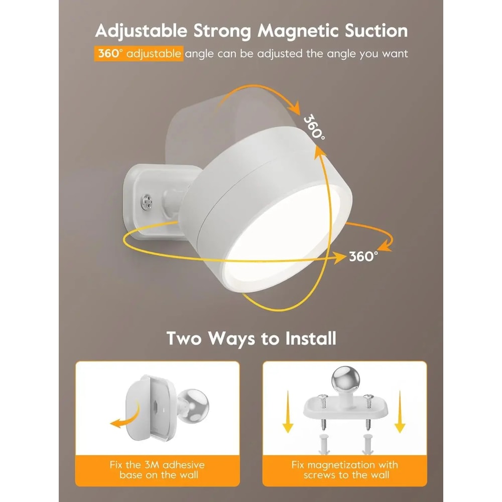 LumiFlex Magnetic Rechargeable Wall Sconce With Remote Control 2