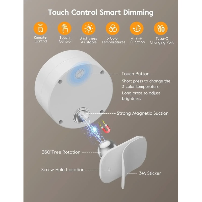 LumiFlex Magnetic Rechargeable Wall Sconce With Remote Control 3