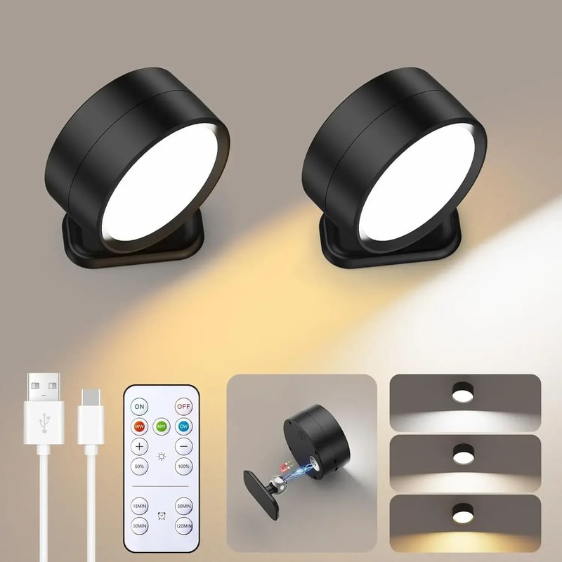 LumiFlex Magnetic Rechargeable Wall Sconce With Remote Control 10