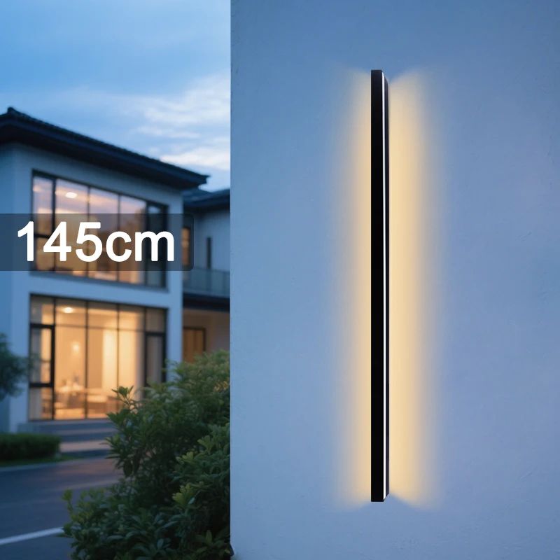Modern IP65 Waterproof LED Wall Light Outdoor Long Strip Garden Lamp 1