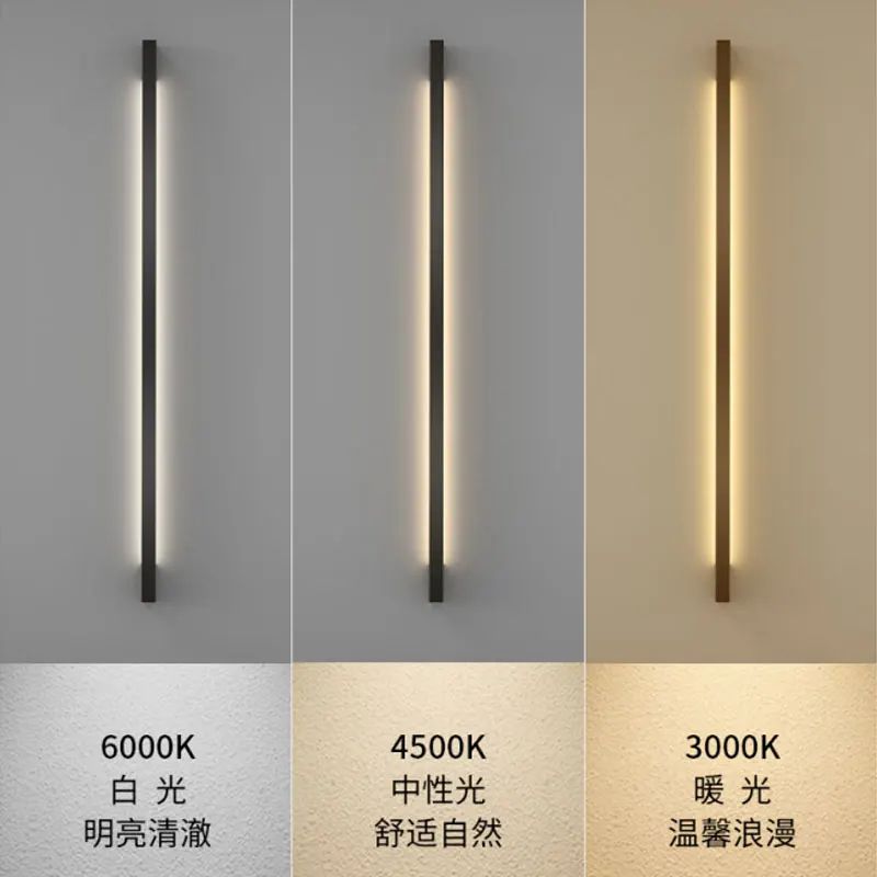 Nordic Minimalist LED Linear Wall Lamp Modern Indoor Strip Light For Living Room Bedroom 4