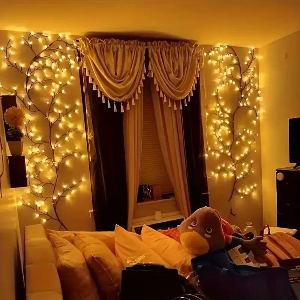 Willow Glow 144 LED Willow Vine Lights Warm White USB Wall Decoration Lights 4