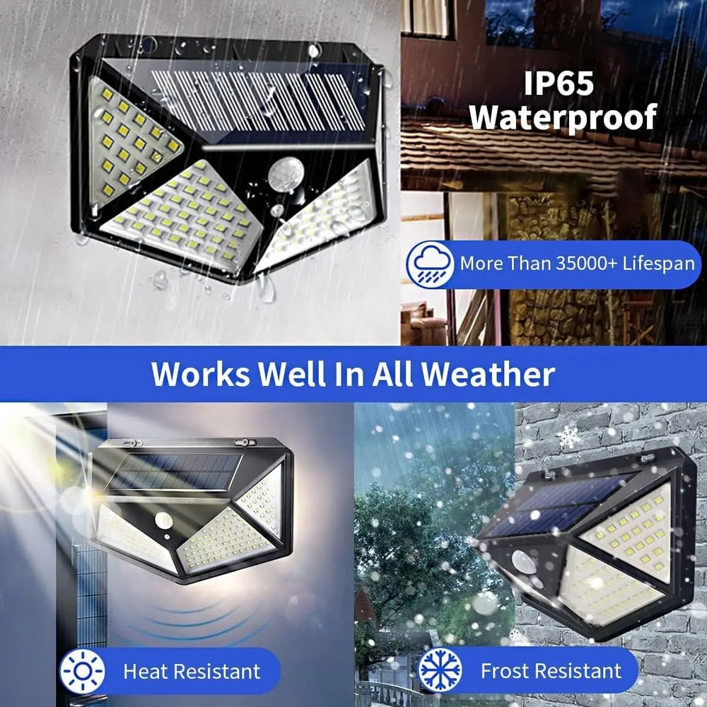 Solar Motion Sensor Security Light 100 LED Waterproof Outdoor Spotlight For Yard Garden 2