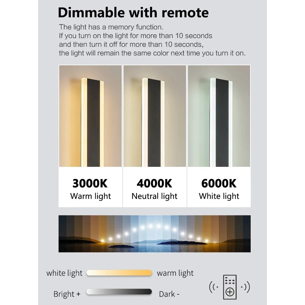 Modern Waterproof LED Wall Light Bar For Outdoor Garden Villa Decor 3