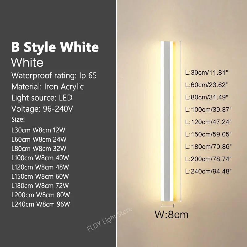 Modern Waterproof LED Wall Light Bar For Outdoor Garden Villa Decor 9