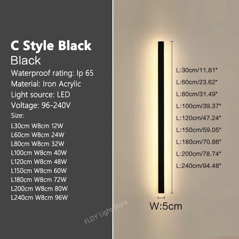 Modern Waterproof LED Wall Light Bar For Outdoor Garden Villa Decor 10