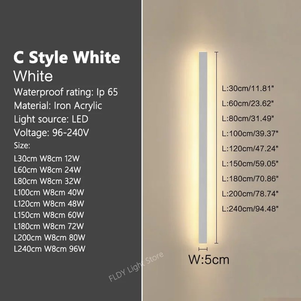 Modern Waterproof LED Wall Light Bar For Outdoor Garden Villa Decor 11