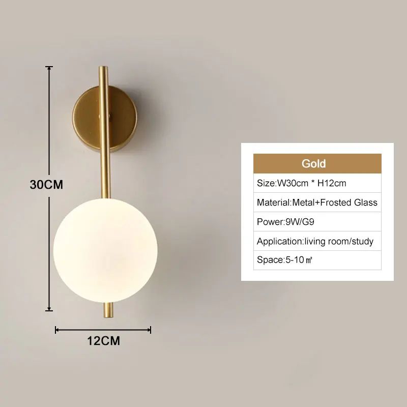Modern Black Gold LED Wall Sconce With G9 Bulb Luxury Bedroom Living Room Accent Lighting 1