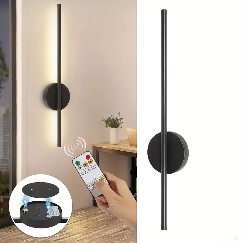 Cordless USB Rechargeable Wall Sconce With Remote Wireless LED Wall Light For Bedroom Living Room 0