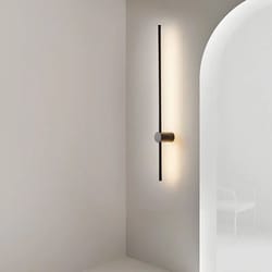 modern linear led wall sconce - black minimalist bedside light
