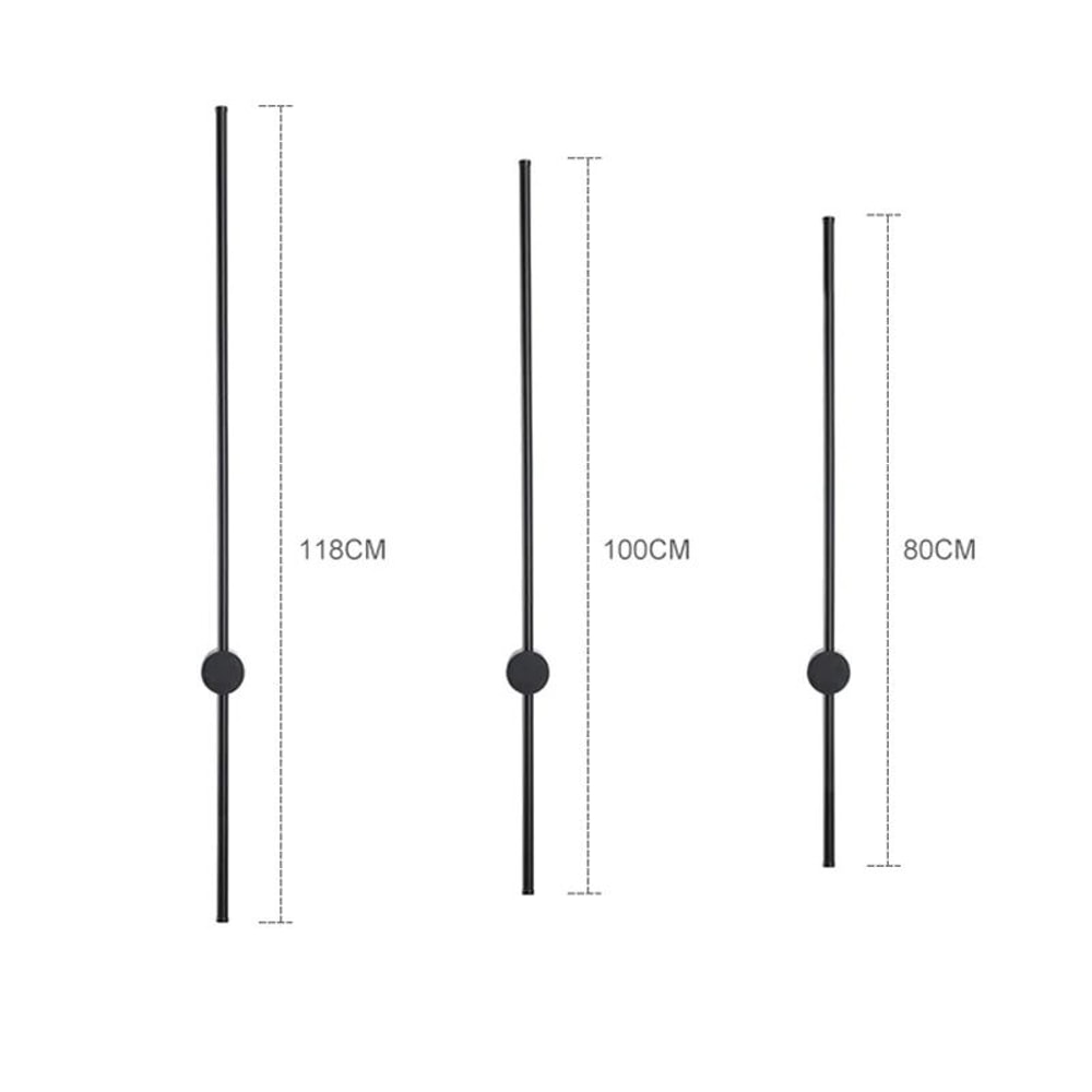 Modern Linear LED Wall Sconce Black Minimalist Bedside Light 5