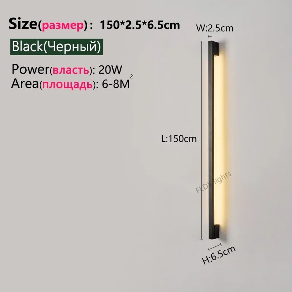 Nordic Glow LED Wall Lamp Modern Minimalist Long Wall Mounted Light 4