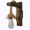 Vintage Hemp Rope Wood Wall Sconce Industrial UpDown Light 2