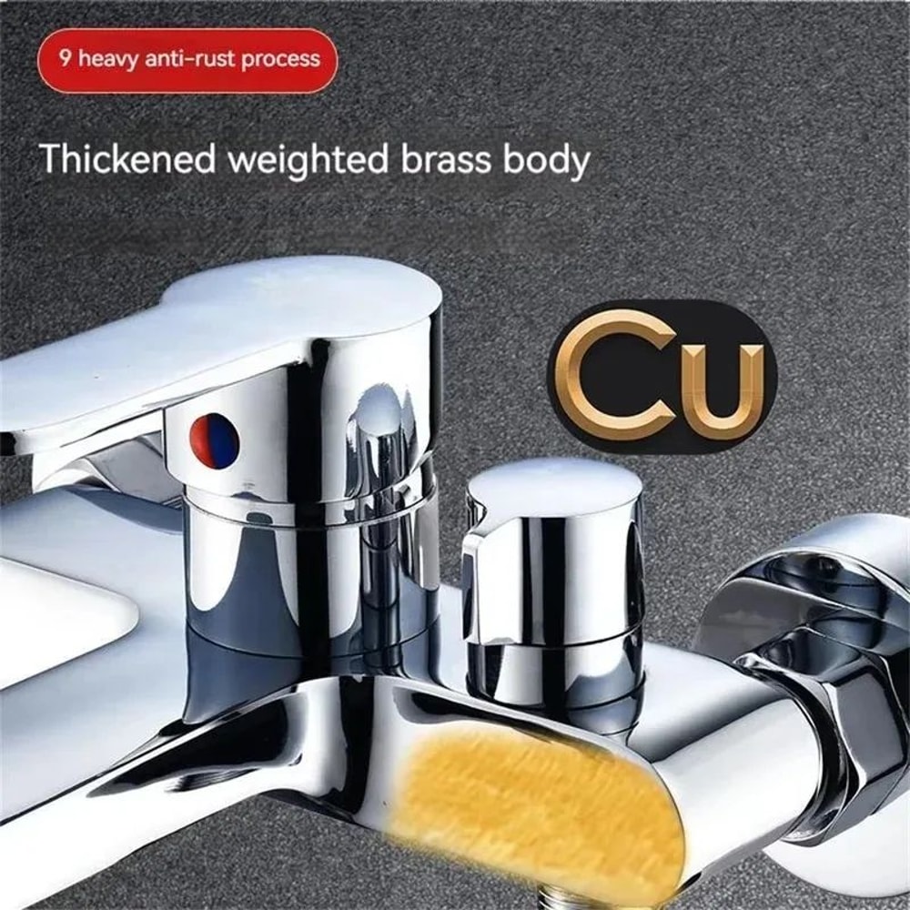 ThermoFlow 3Way Thermostatic Shower Mixer Valve Set With Diverter For Wall Mount Systems 5