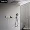 Gunmetal Brass Ceiling Shower System With LED Temperature Display DualMode Rainfall Waterfall 4