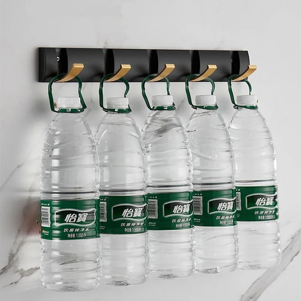 Matte Black Gold Folding Adhesive Wall Hooks No Drill Towel Robe Holder 3