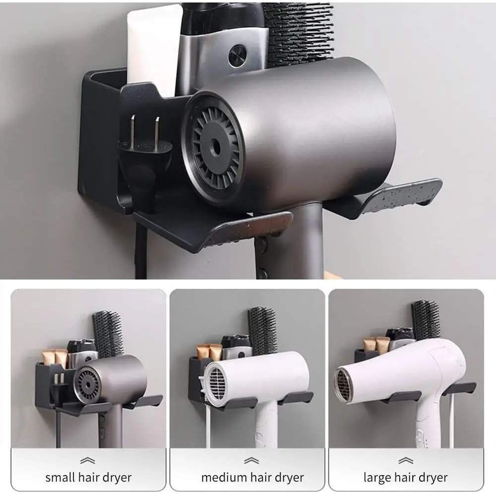 Wall Mounted Hair Dryer Holder Bathroom Organizer Shelf 2