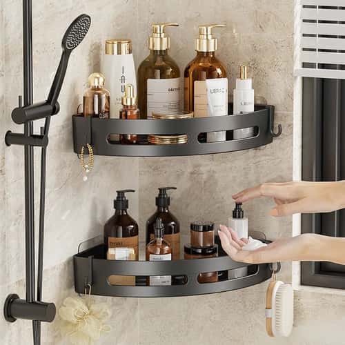 No-Drill Shower Shelf Set (1–3 PCS) - Strong Adhesive Shower Caddy, Waterproof Bathroom Organizer & Wall Mounted Shampoo
