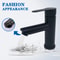 Matte Black Bathroom Sink Faucet Modern Single Handle Hot Cold Mixer Tap 1