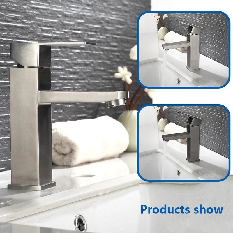Matte Black Bathroom Sink Faucet Modern Single Handle Hot Cold Mixer Tap 3