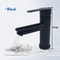 Matte Black Bathroom Sink Faucet Modern Single Handle Hot Cold Mixer Tap 8