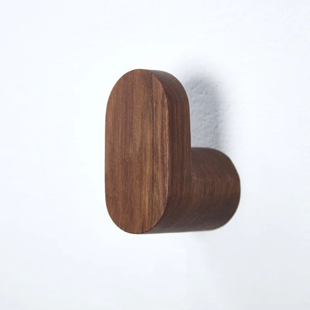 Natural Wood Wall Hook Rack Wall Mounted Coat Rack Key Holder For Entryway Bathroom And Bedroom 1