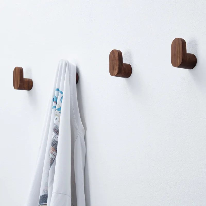 Natural Wood Wall Hook Rack Wall Mounted Coat Rack Key Holder For Entryway Bathroom And Bedroom 4