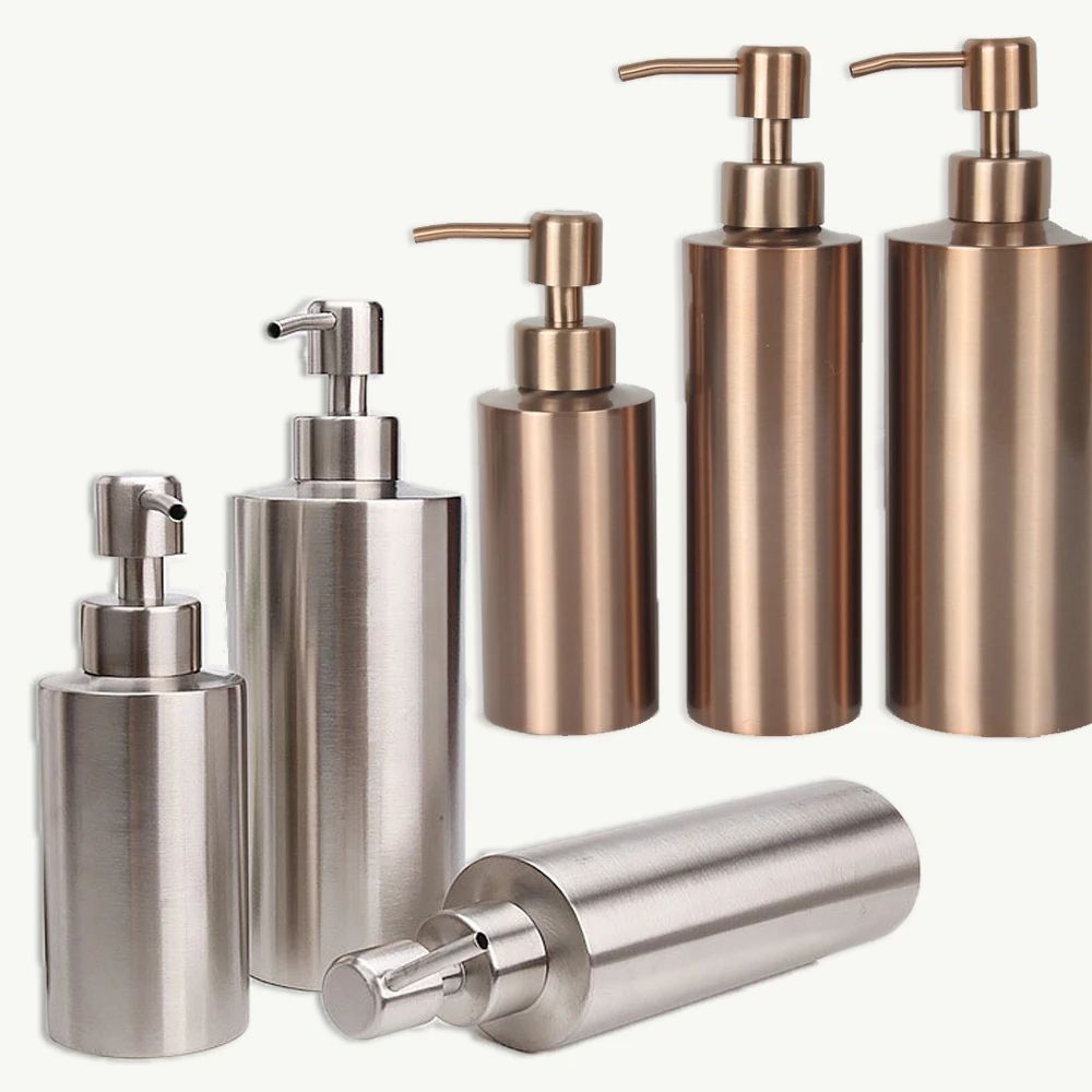 Stainless Steel Soap Dispenser Pump Refillable 304 Kitchen Bathroom Lotion Bottle 0