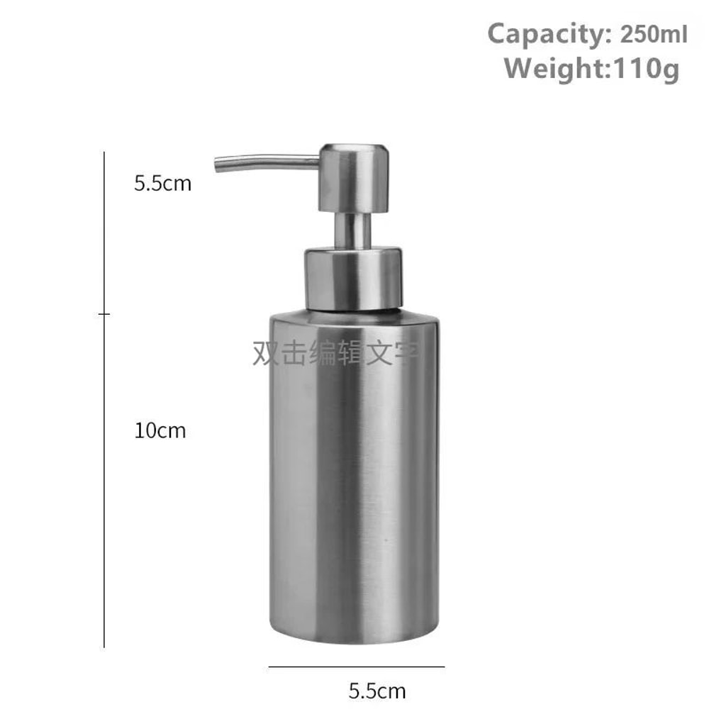 Stainless Steel Soap Dispenser Pump Refillable 304 Kitchen Bathroom Lotion Bottle 7