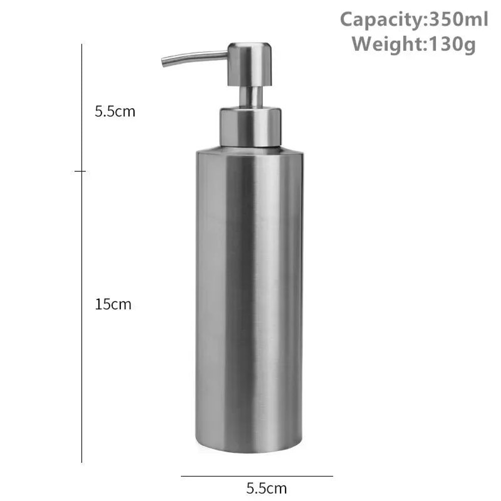 Stainless Steel Soap Dispenser Pump Refillable 304 Kitchen Bathroom Lotion Bottle 8
