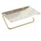 Gold Acrylic Toilet Paper Holder With Shelf PunchFree Wall Mounted Bathroom Organizer 4