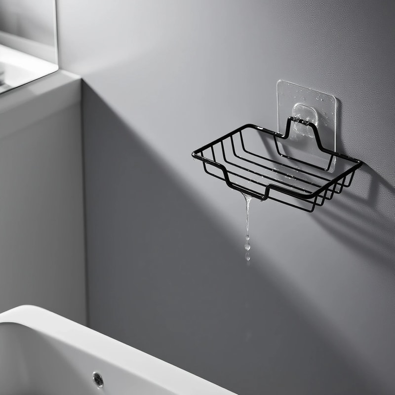 NoDrill Stainless Steel Wall Mounted Soap Holder For 2 Bars 4